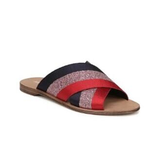 Diane Von Furstenberg Bailie 2 Crisscross Slide Red  Sandals Womens size 9.5